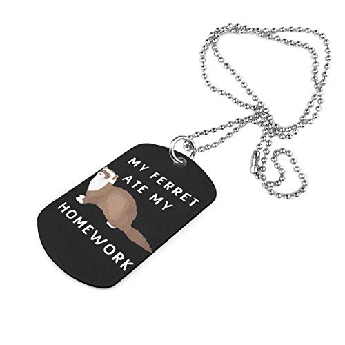 Keshontae Mi Huron comio mi Tarea Collar Militar Personalizado Llavero Colgante Etiqueta de Perro Colgante de joyeria