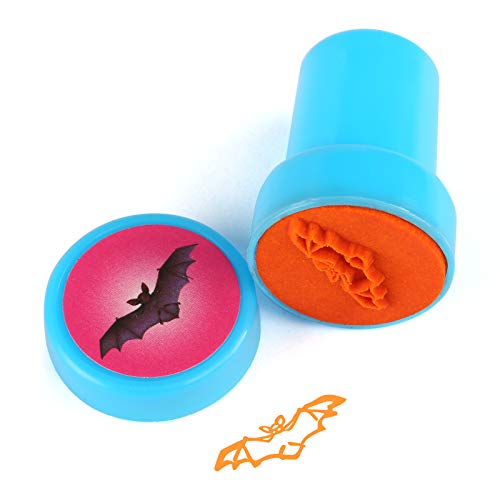 Kesote Conjunto de Sellos para Niños en Estilo de Halloween Sellos Plásticos Multicolores Auto Entintado Perfecto para Bricolaje (Juego de 10 Piezas)