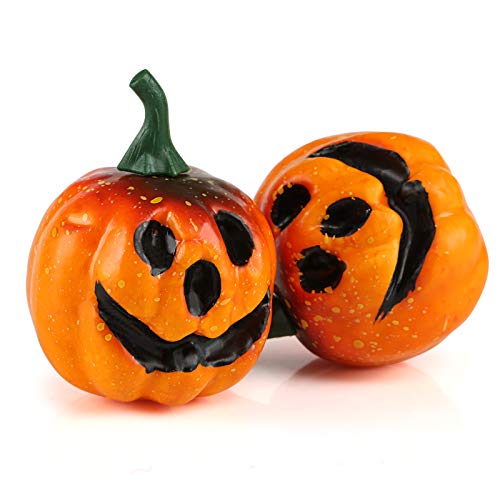 Kesote Mini Calabaza Artificial Verosimiliante Calabaza de Espuma Adornos para Halloween, 6 Calabazas, 5.5CM