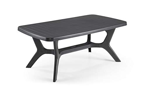 Keter Baltimore - Mesa de comedor exterior de hasta 6 plazas, Color grafito