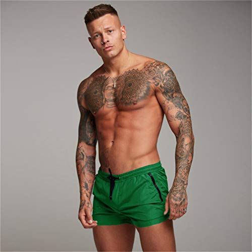 Kfnire Bañadores de natación, Pantalones Cortos de los Hombres de Secado rápido Playa Surf Corriendo Pantalones Cortos de natación Boxeadores Ligero Shorts (EU XL=Tag XXL, Verde #01)