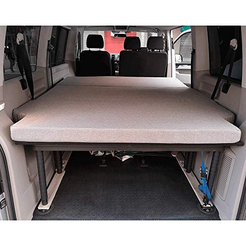 KFoam.es Colchón Plegable con Viscoelástica para Volkswagen T4, T5, T6, Multivan, California Beach y Caravelle 185x148x8 cm