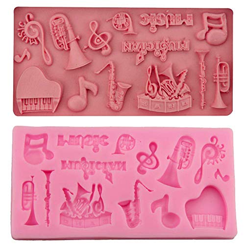 KFYOUXIN Molde para Pastel de Silicona con Forma de Instrumento Musical Molde de jabón Hecho a Mano para Pastel de Chocolate Molde para Hornear Utensilios de Cocina