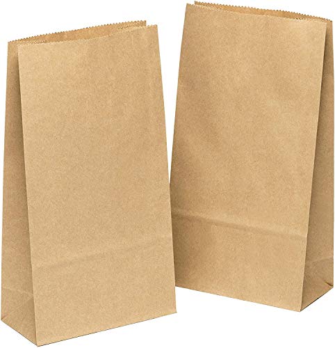 kgpack 100 x Bolsas de Papel Kraft DIY 9 x 16 x 5 cm | Bolsas de Papel Kraft para niños | Calendario de adviento | Bolsa de Regalo de Fondo Plano | Bolsa de Papel de Alimentos, Calendario de Adviento