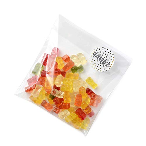 kgpack 100x Bolsas de plástico de celofán Transparente con Pegatinas Danke 15 x 20 cmBolsitas de Bolsas de plástico para Galletas Galletas Dulces Tortas de Dulces Magdalenas de Chocolate Piruletas