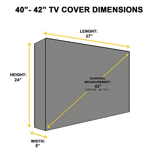 KHOMO GEAR VC-tv-cover-40-Black, Protector de pantalla para televisores de exterior, color negro, talla 40'' - 42''