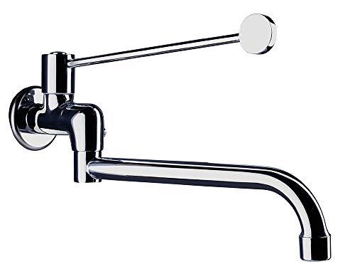 Kibath L162554 Grifo Medical pared Caño Giratorio. Ideal para uso en entornos de sanidad con accionamiento mediante palanca larga, Cromo brillo