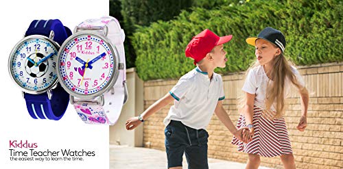 KIDDUS Reloj Educativo para niña, Chica, Chico. De Pulsera, analógico. Time Teacher fácil de Leer para Aprender la Hora. Ejercicios incluídos. Mecanismo de Cuarzo japonés. RE0277B Turquesa y Rosa