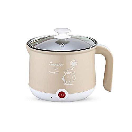 KIJHO Hot Pot eléctrica Mini, eléctrica, Fideos Cocina, Acero Inoxidable, Seguro, Estable, no tóxico, Bueno for el Dormitorio, Acampar, Viajar, Viaje de Negocios, 1.8L