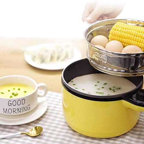 KIJHO Hot Pot eléctrica Mini, eléctrica, Fideos Cocina, Acero Inoxidable, Seguro, Estable, no tóxico, Bueno for el Dormitorio, Acampar, Viajar, Viaje de Negocios, 1L