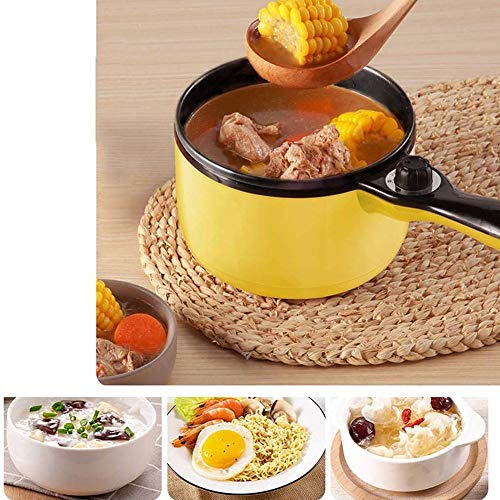 KIJHO Hot Pot eléctrica Mini, eléctrica, Fideos Cocina, Acero Inoxidable, Seguro, Estable, no tóxico, Bueno for el Dormitorio, Acampar, Viajar, Viaje de Negocios, 1L