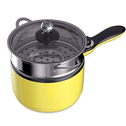 KIJHO Hot Pot eléctrica Mini, eléctrica, Fideos Cocina, Acero Inoxidable, Seguro, Estable, no tóxico, Bueno for el Dormitorio, Acampar, Viajar, Viaje de Negocios, 1L