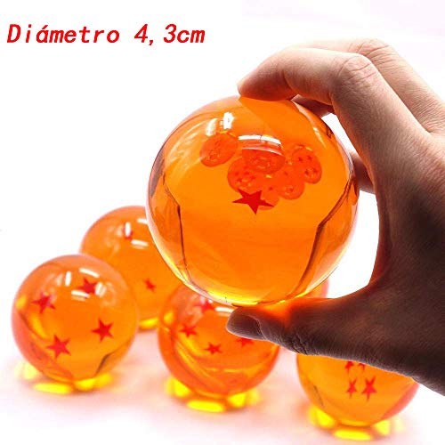 Killow 7 Piezas Bolas Dragon Ball, Bolas de Dragón 1 a 7 Estrellas con Caja de Regalo, Coleccionables para Dragonball Z Regalo ( Diámetro 4,3CM)