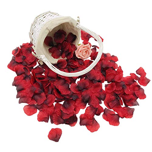 Killow Pétalos de Rosa 3000 Pcs Petalos Artificiales Confeti de Rosas Artificiales de Seda Roja para Bodas,día de San Valentín