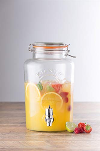 Kilner - Dispensador de bebidas redondo P001, Vidrio, 8 Litre