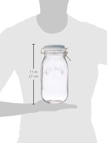 Kilner - Tarro de cristal con tapa de cerámica, 2 litros, 13,5 x 12,5 x 25,5 cm