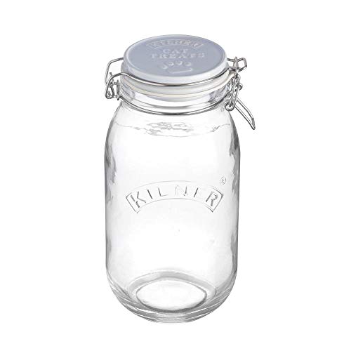 Kilner - Tarro de cristal con tapa de cerámica, 2 litros, 13,5 x 12,5 x 25,5 cm