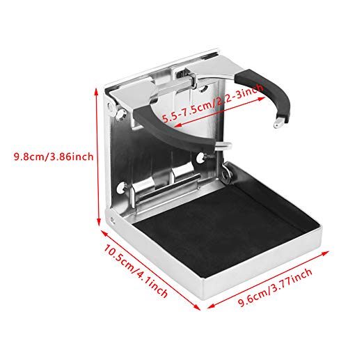 KIMISS Soporte de botella plegable Ajustable de la taza de la Bebida del Acero inoxidable para Marina Barco Camión Coche