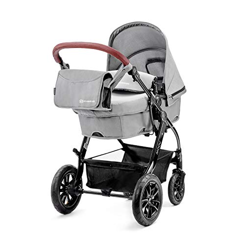 Kinderkraft Carrito Bebé 3 Piezas MOOV, Silla Paseo, Silla Coche, Plegable, Gris