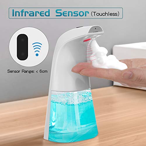 king do way 250ML Dispensadores de Jabón Automático de Pared, con Cable USB, Sensor Dispensador de Jabón Sin Contacto con Sensor Infrarrojo, para Cocina, Baño y Aseo, Jabón Líquido/Espuma