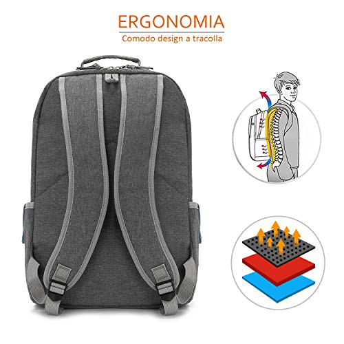 KINGSLONG Mochila Portatil 15.6 Pulgada Mochilas Hombre, Mochila Antirrobo Impermeable, Mochila Ordenador Portatil Backpack para el Laptop, Gris Mochilas