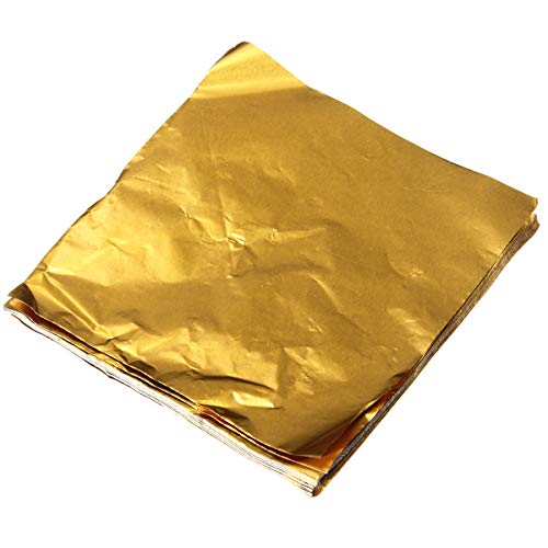 KINGSO 100pcs Square Sweets Candy Chocolate Lolly Paper Aluminum Foil Wrappers Gold by King So