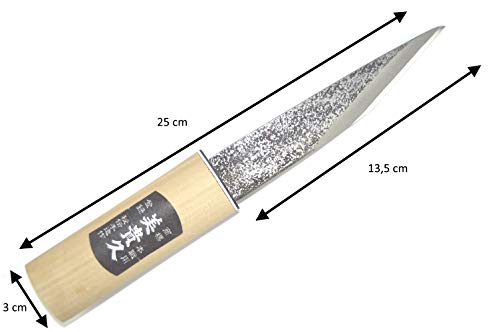 Kiridashi Katana - Cuchillo artesanal, hoja de carbono y carpintería, forjado a mano en Japón (martillado, 135 mm)