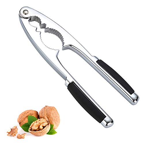 Kisem Cascanueces, Tenacillas y Garfiode Nogal Antideslizante, 17 cm Espesar Cascanueces Abre Nueces para Mariscos Concha Langosta Cangrejo Avellana Nuez