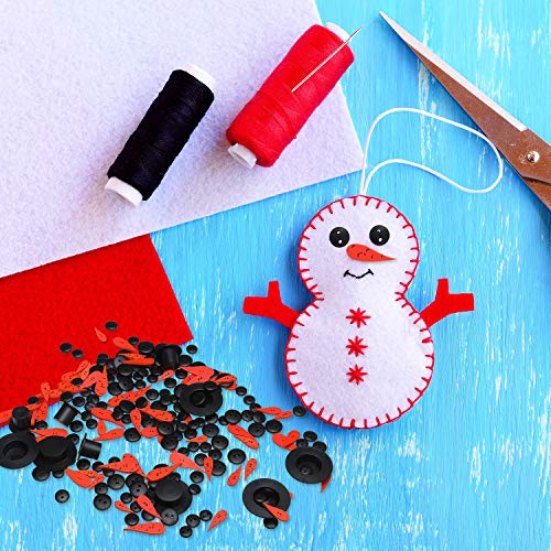 Kit de Adornos Navideños de Muñeco Nieve DIY, Incluye Botones de Nariz de Zanahoria, Mini Gorros Negros Plásticos, Botones Negros Diminutos, Botones Guantes de Madera, Botones Blancos de Copo Nieve