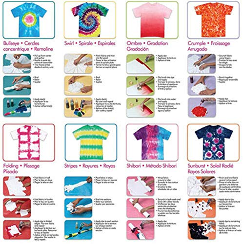 Kit de estampado Tie Dye de 12 colores para tejido, no tóxico, permanente - suministros divertidos para fiestas, amigos, familia, niños