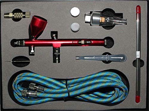 Kit de pintura profesional con aerógrafo de la marca Abest, para manualidades, proyectos de modelismo, gatillo de acción dual (0,2 - 0,3 - 0,5 mm)