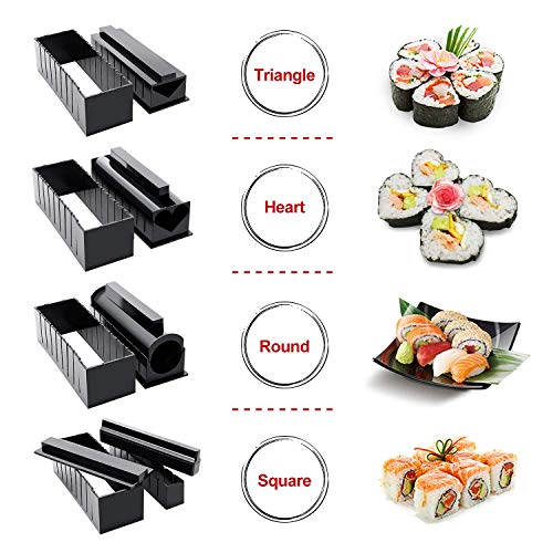 Kit para Hacer Sushi-Sushi Maker Deluxe Exclusive Online Video Tutorials Complete with Sushi Knife 11 Piece DIY Sushi Set