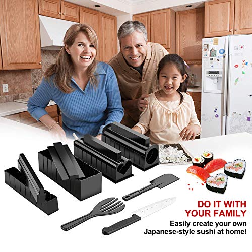 Kit para Hacer Sushi-Sushi Maker Deluxe Exclusive Online Video Tutorials Complete with Sushi Knife 11 Piece DIY Sushi Set