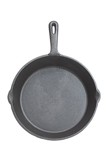 Kitchen Craft Deluxe Cast Iron Parrilla Redonda Plana, Negro