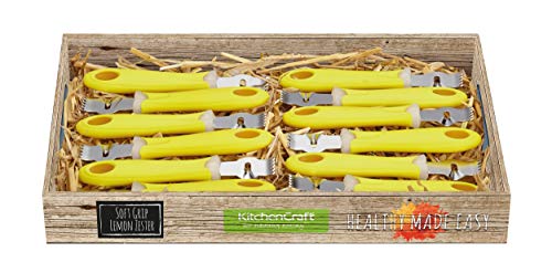 Kitchen Craft Healthy Eating Rallador de Limón 2 en 1, acero inoxidable, Amarillo, 1.5 x 3 x 16 cm