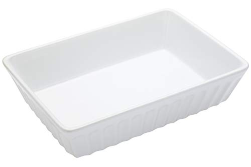 Kitchen Craft Italian - Fuente de Horno Rectangular (33 cm), Color Blanco