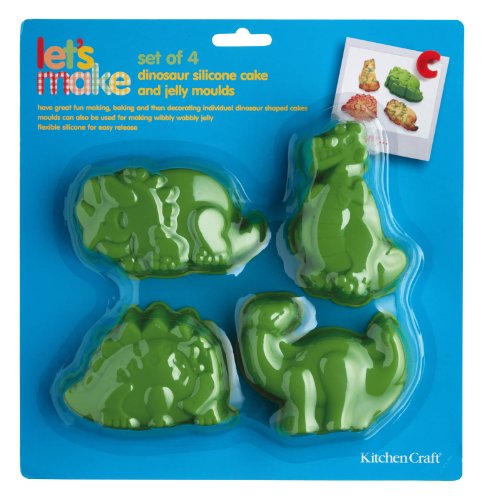 Kitchen Craft Let's Make Kitsch n Fun - Moldes de Silicona con Forma de Dinosaurios