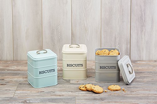 Kitchen Craft Living Nostalgia - Caja de Galletas (19 cm), Color Gris