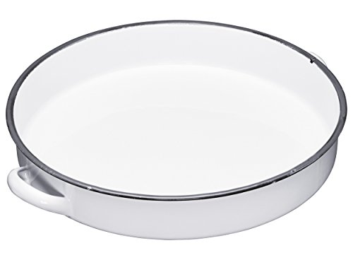 Kitchen Craft Living Nostalgia Tray Bandeja Redonda Esmaltada, Blanco