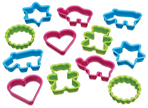 Kitchen Craft - Moldes para galletas con forma de dinosaurio (12 unidades), varios diseños distintos, multicolor