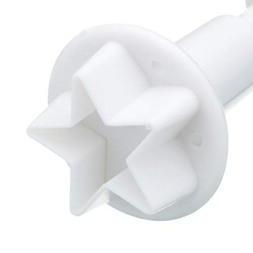 Kitchen Craft Set Cortadores Estrella con Expulsor, Blanco, 4 cm