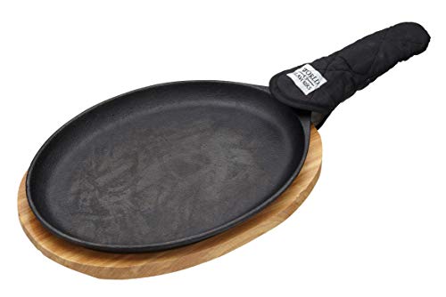 Kitchen Craft WFMXSIZZLE World of Flavours - Sartén Plana de Hierro Fundido para Servir (37 cm)