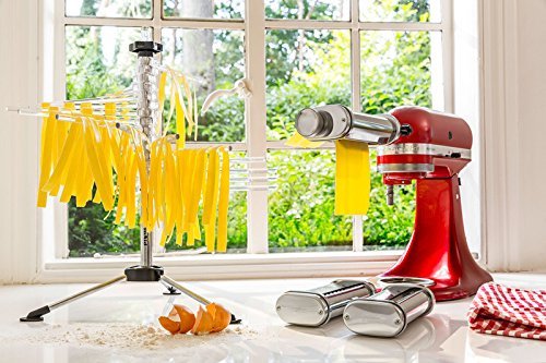 KitchenAid 3 Piece Roller Attachment Set Liso Y Rodillos CORTANTES para Pasta DE 3 Piezas 5KSMPRA, 300 W, 0 Decibelios, Acero Inoxidable, Cromo