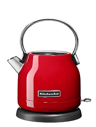 KitchenAid 5KEK1222 - Tetera eléctrica (1,25 L, 1500 W, Rojo, Acero inoxidable, Indicador de nivel de agua, Sin cables)