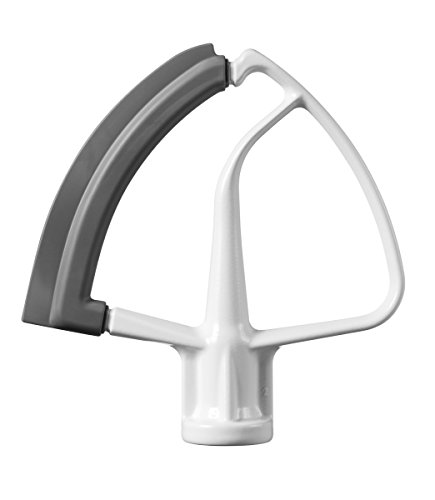 KitchenAid 5KFE5T K5FE5T-Batidor Plano Flexible para Robot de Cocina Artisan, 0 Decibeles, Metal, Gris, Color Blanco