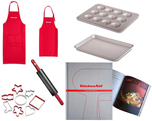 KitchenAid KG318ER - Juego de moldes para Magdalenas (248 páginas, Incluye Libro de Recetas)