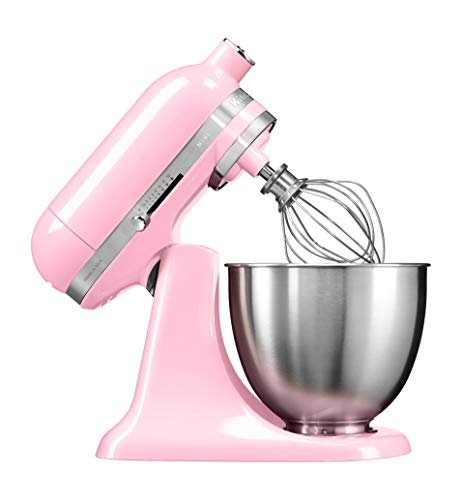 KitchenAid Mini - Robot de cocina (3,3 L, Rosa, palanca, 200 RPM, 1,219 m, CC)