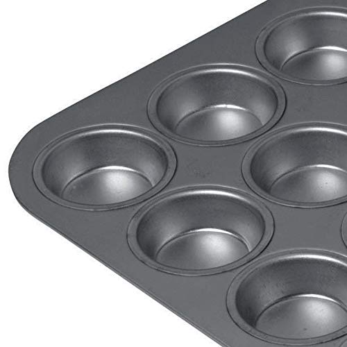 Kitchencraft Chicago metálico profesional antiadherente molde bandeja para Mini magdalenas, 40 x 28 cm (15,5 "x 11), color gris