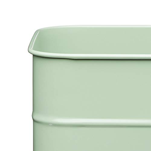 Kitchencraft Living Nostalgia Kitchen recipiente para utensilios de cocina de metal, 15 x 15 x 16 cm (6 "x 6" x 6,5 ") – English Sage, acero, verde, 14,5 x 14,5 x 16 cm)