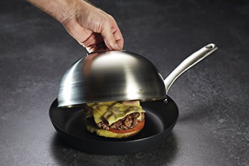 Kitchencraft Masterclass – Tapa con Forma de cúpula, para cocinar al Vapor, para fundir Queso y Hacer Hamburguesas, metálica, 22,5 cm